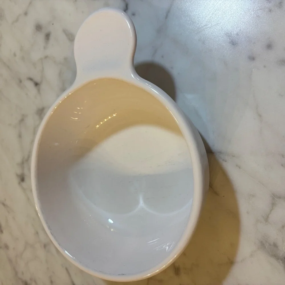 Vintage Corning White Milk Glass Soup Chili Bowl with Tab Handle 15oz Made inUSA